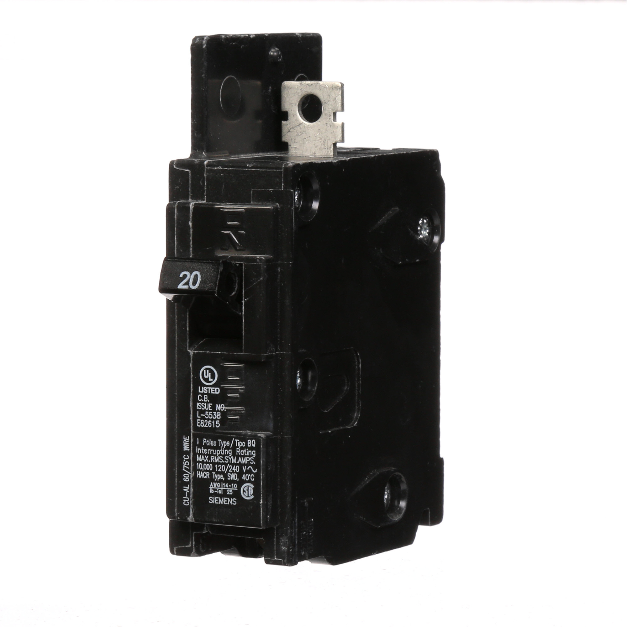  Low Voltage Molded Case Circuit Breakers General Purpose MCCBs are Circuit Protection Molded Case Circuit Breakers. 1-Pole circuit breaker type BQ. Rated 120V (020A) (AIR 10 kA). Special features Load side lugs are included.