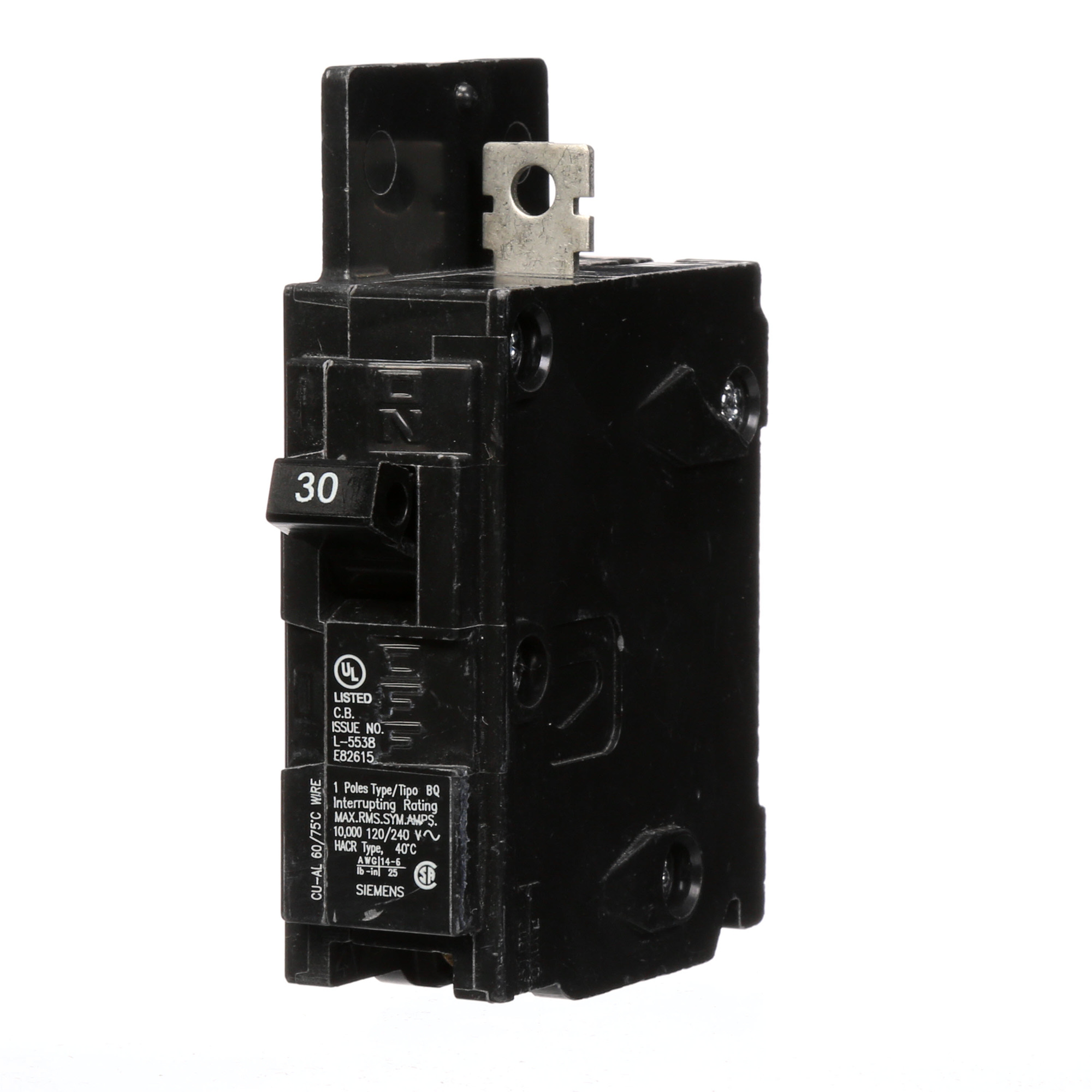  Low Voltage Molded Case Circuit Breakers General Purpose MCCBs are Circuit Protection Molded Case Circuit Breakers. 1-Pole circuit breaker type BQ. Rated 120V (030A) (AIR 10 kA). Special features Load side lugs are included.