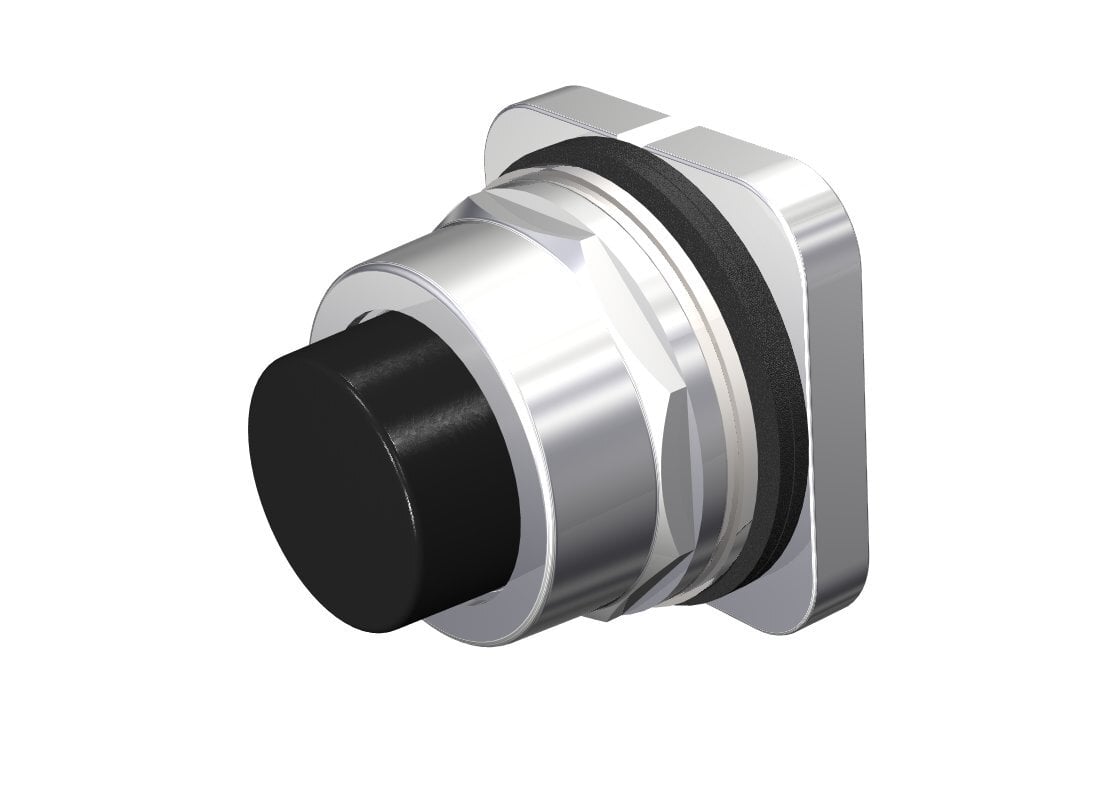 Metal, Pushbutton 2 position Operator Only Momentary Extended, Black Non-Illuminated UL File E22655 in Vol. 6 (7) Sec. 13 (2)