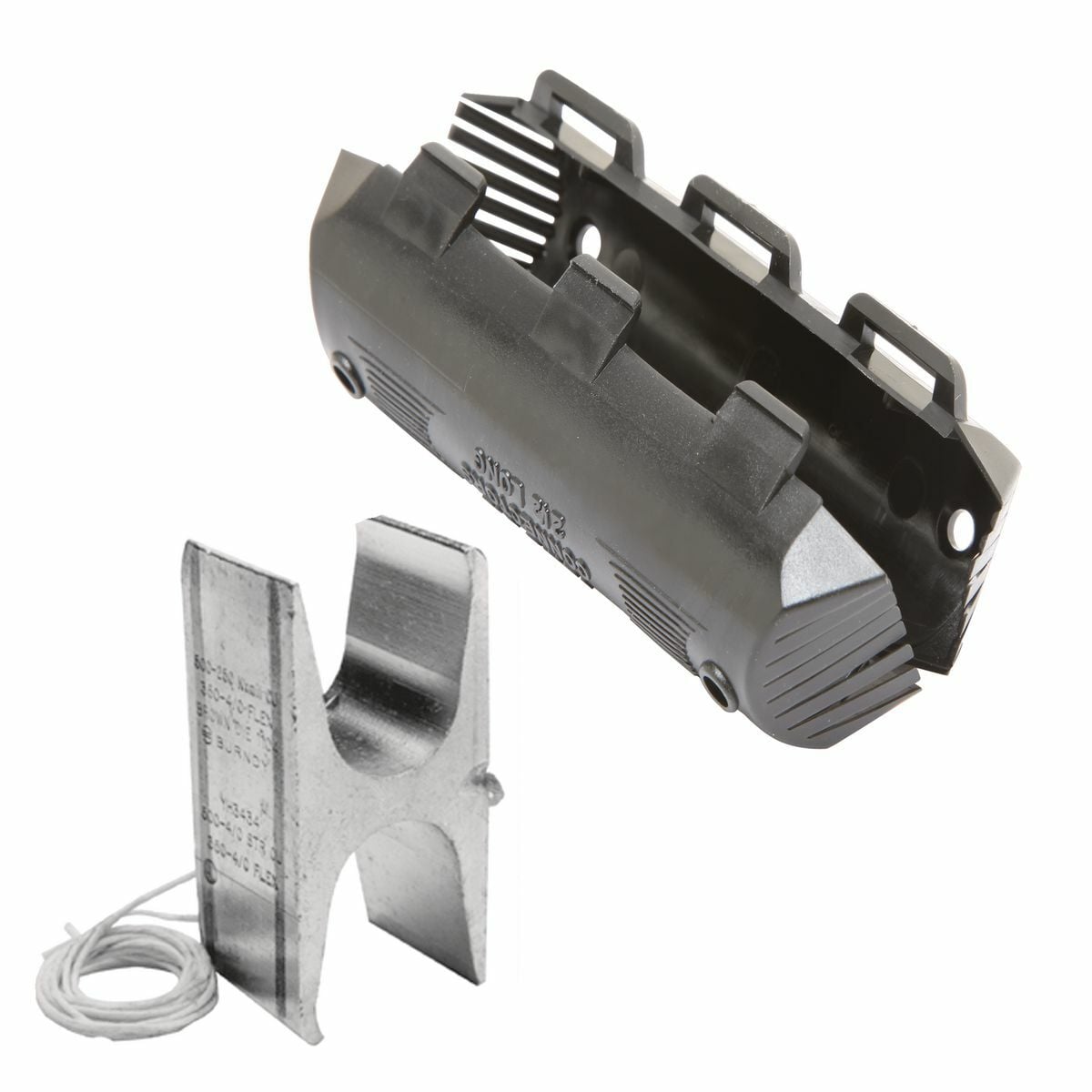 Copper Compression H Tap w/ Black Flame Retardant Cover, 2-6 AWG (Main & Tap 1), 8-14 AWG (Tap 2 & Tap 3), Tin Plated.