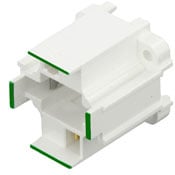 G24d-2 Base, 18W 2-Pin, 10mm Compact Fluorescent Lampholder, Vertical, Bottom Screw-Down, Green Color Code, , Quick-Connect 18AWG Solid or Str. Tinned - White Body