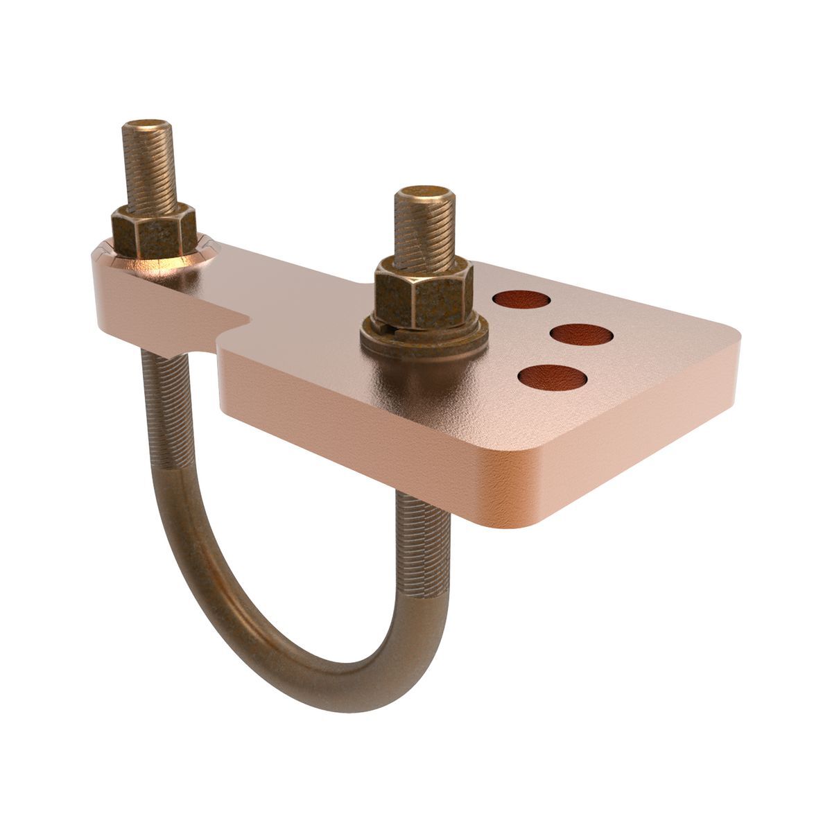 Water Pipe Ground Connector, 2-1/2"- 3-1/2" Rod, Large, smooth connector contact area between pipe and ground clamp