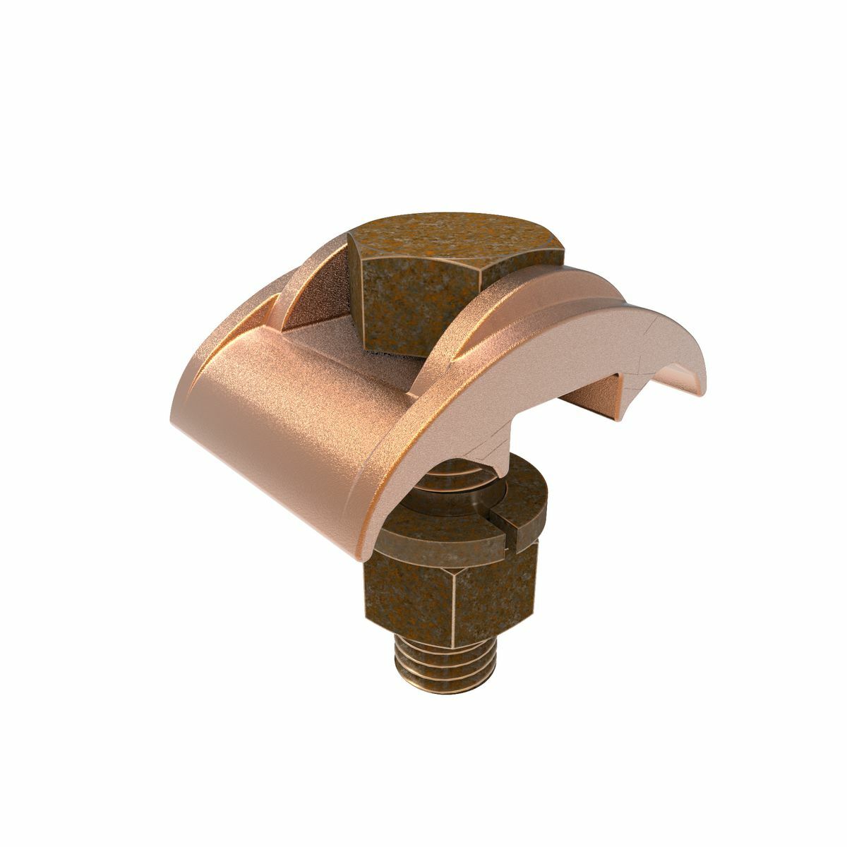 Mechanical Grounding Connector, 2 Cables to 1/4" Thick Bar, 2/0 AWG (Sol) -250 kcmil, 1/2" Stud,2.07 H.