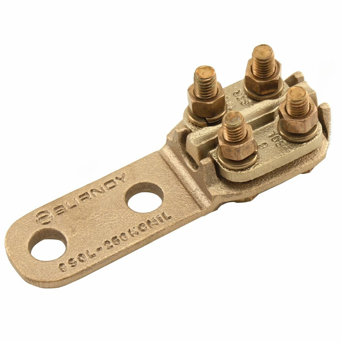 Cast Copper alloy terminal, 1/0 Sol.-500 kcmil, 5.62 in Length, Cable to Pad.