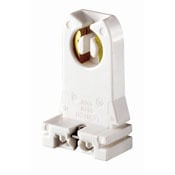 Medium Base, Bi-Pin, Standard Fluorescent Lampholder, Tall Profile, Slide-On, Turn-Type, Captive Nut Screws Packed Bulk, Quick-Connect 18AWG Solid or Str. Tinned - White Captive Nut Screws Packed Bulk