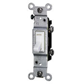 15 Amp, 120 Volt, Toggle Co/Alr Single-Pole AC Quiet Switch, Residential Grade, Grounding, White