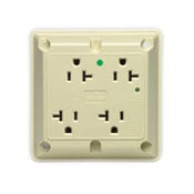 20 Amp, 125 Volt, 4-In-1 Receptacle, Straight Blade, Industrial Series Extra Heavy Duty Hospital Grade, Grounding, Surge with Indicator Light, Red
