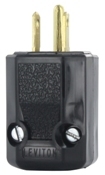 15 Amp, 125 Volt, Plug, Industrial Grade, Straight Blade, Grounding, Black