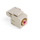 RCA 110-Termination QuickPort Connector, Red Barrel, Ivory Housing