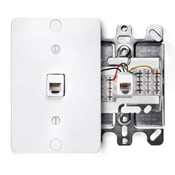 Telephone Wall Phone Jack, 6P4C, White