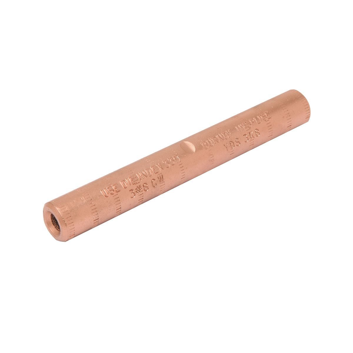 CU loop splice connector designed to withstand jumper loop tensile and vibration stresses up to 60 percentage RBS, 3-1/8 IN L.