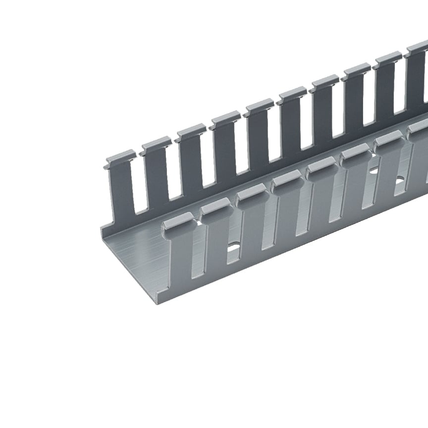 Slotted Duct, PVC,.5X12X6FT,LGRY         