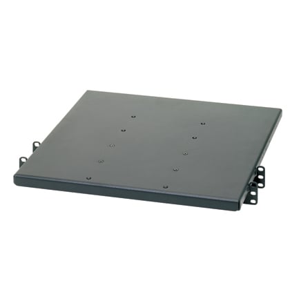 Rack Mount Shelf, 1 RU, Steel, Black, 25" Depth