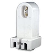 Fluorescent Lampholder, Pedestal Base, Stationary End, High Output, Recessed Double Contact
