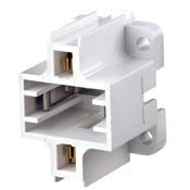 Compact Fluorescent Lampholder, Bottom Snap-In/Screw Down, White