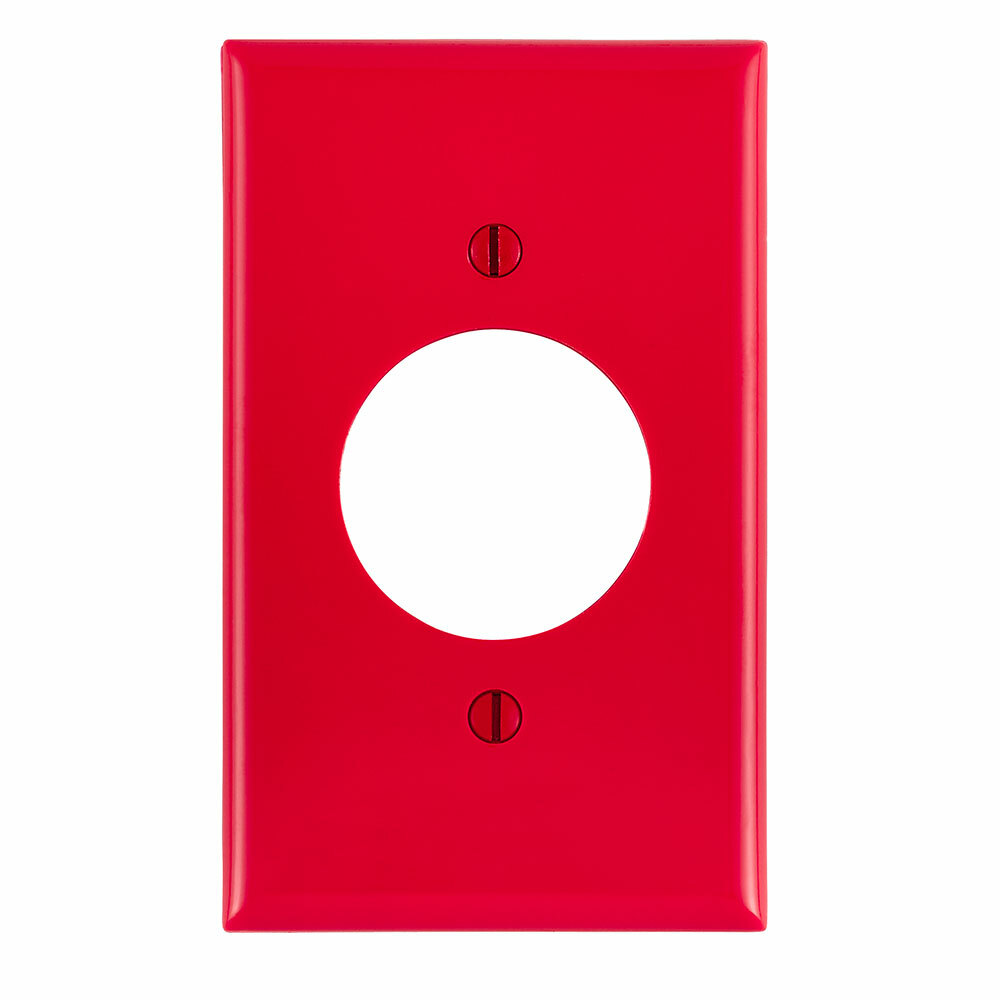 1-Gang 1.60-Inch Diameter, Device Receptacle Wallplate, Red