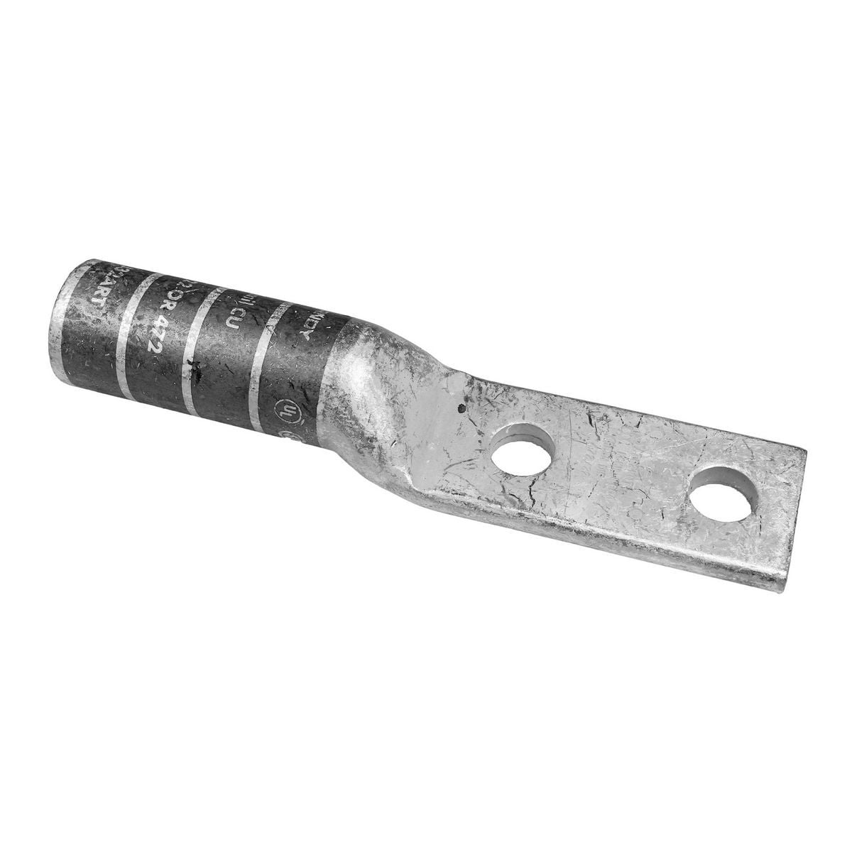 1 AWG CU, Two Hole, 3/8 Stud Size, 1 Hole Spacing, Long Barrel Internal Chamfer, Tin Plated, UL/CSA, 90?C, Up to 35kV, Green Color Code, 11 or 375 Die Index.