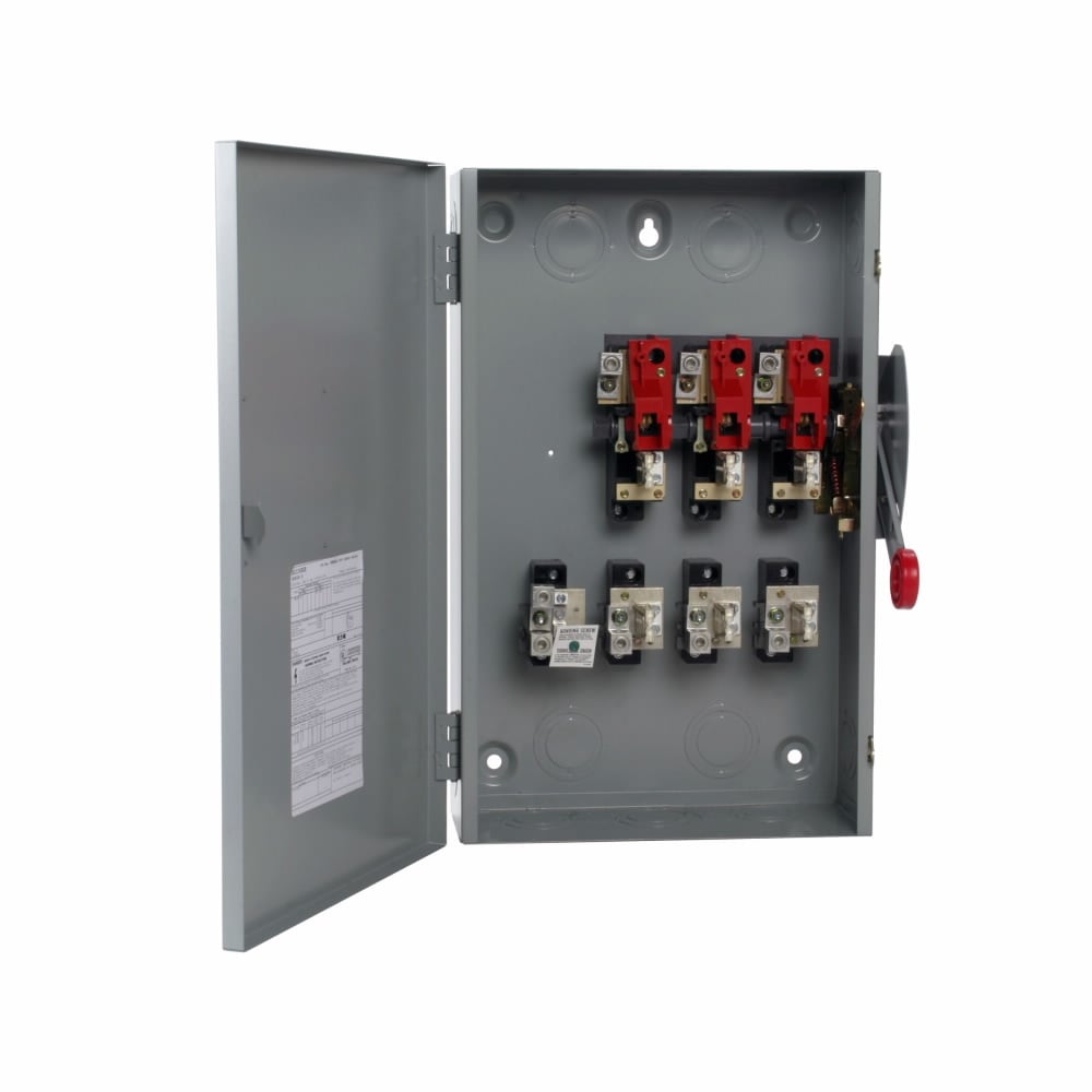 Eaton General duty cartridge fuse safety switch, 200 A, NEMA 1, Painted steel, Class H fuses, Fusible with neutral, Three-pole, Four-wire, Category: general duty safety switch, 240 V