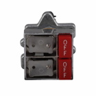 Eaton E30 pushbutton operator - Square Multifunction, NEMA 3, 3R, 4, 12, 13, Non-illuminated, Maintained (top and bottom), Two button, (OFF) release bars for each button