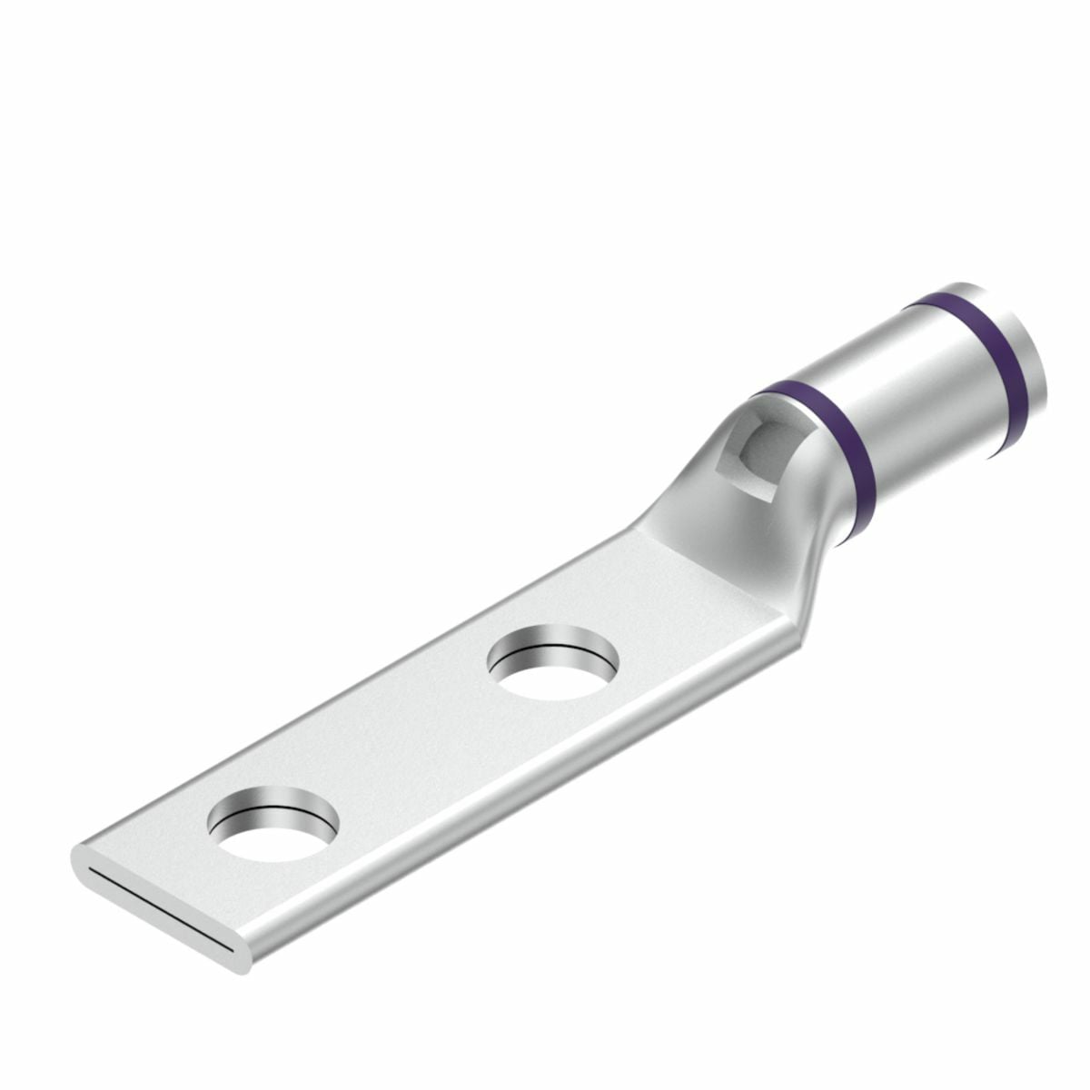 4/0 Flex G,H,I,K,M,DLO, 4/0 AWG CU, Two Hole, 1/2 Stud Size, 1-3/4 Hole Spacing, Standard Barrel, Inspection Window, Internal Chamfer, Tin Plated, UL/CSA, 90?C, Up to 35kV, Purple Color Code, 15 Die Index.