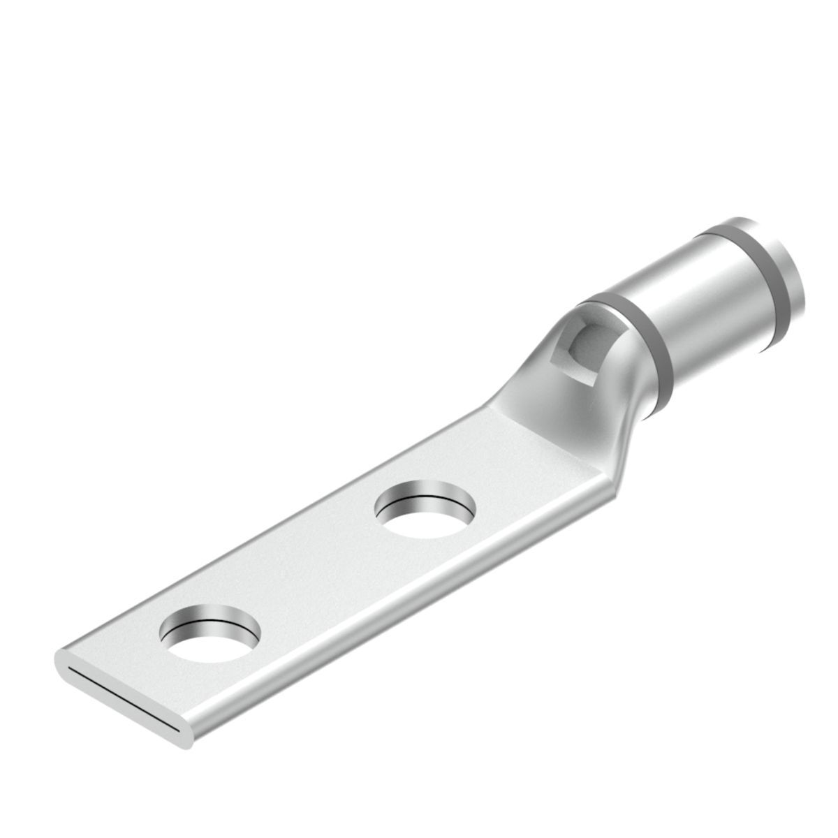 4 Flex G,H,I,K,M,DLO, 4 AWG CU, Two Hole, 3/8 Stud Size, 1 Hole Spacing, Standard Barrel, Inspection Window, Internal Chamfer, Tin Plated, UL/CSA, 90?C, Up to 35kV, Gray Color Code, 8 or 346 Die Index.
