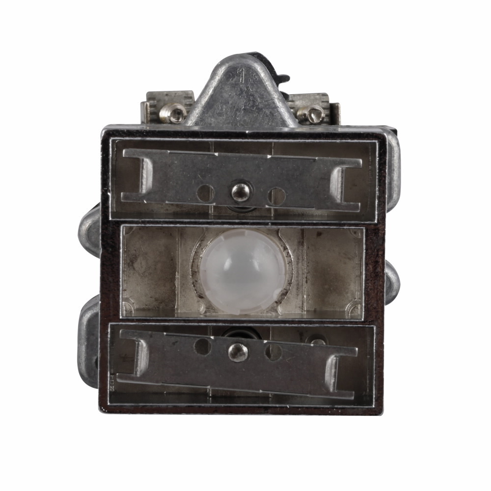 E30, 30.5 mm, Square Multifunction, NEMA 3, 3R, 4, 12, 13, Illuminated, Momentary with interlock (top and bottom), Two button, Incandescent, full voltage light unit, 120 Vac/dc light unit, 120PSB