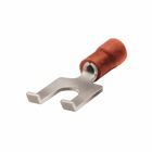 Polyvinylchloride Insulated Copper Fork Terminal,Stud size:8,Wire strip length:1/4".