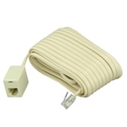 25-Foot Flat wire Modular Phone Line Extension Cord, Ivory