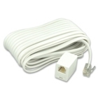 25-Foot Flat wire Modular Phone Line Extension Cord, White