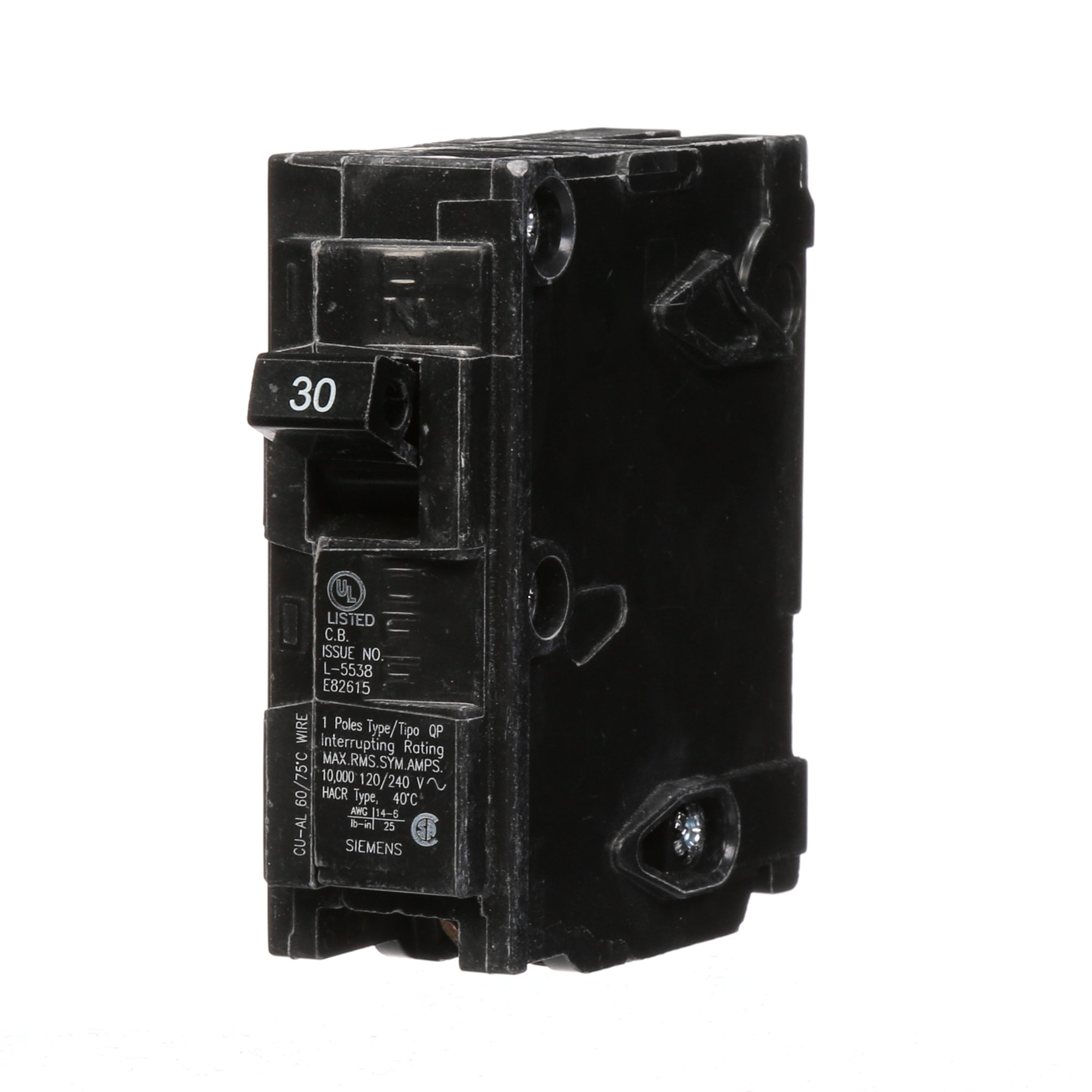  Low Voltage Residential Circuit Breakers Miniature Thermal Mag Circuit Breakers - Type QP/MP 1-pole 10k are Circuit Protection Load Center Mains, Feeders, and Miniature Circuit Breakers. BREAKER 30A 1P 120V 10K QP