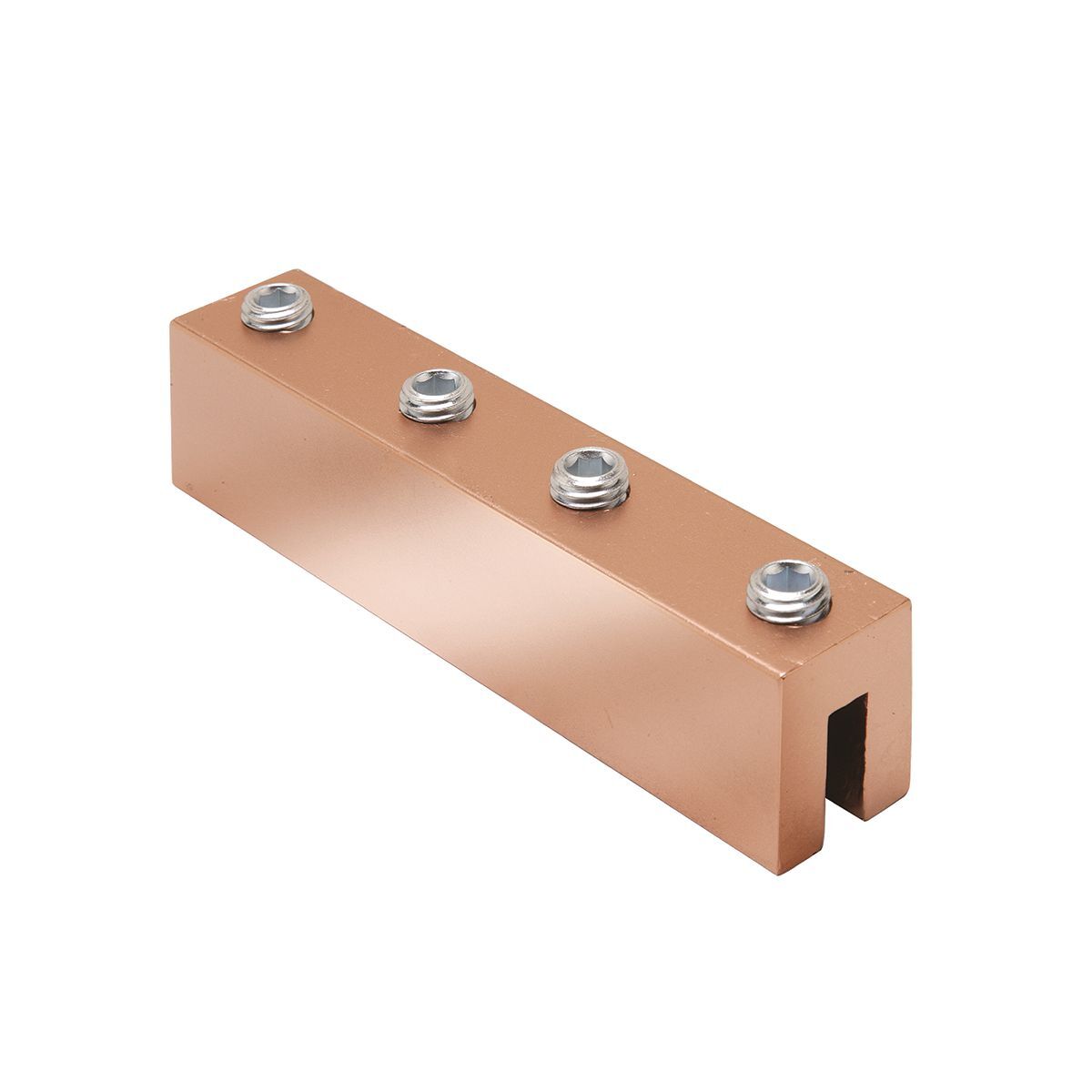 Copper Compression Connector, Cable to Steel,  2 AWG - 4/0 AWG, Wide Flange, 0.25" - 0.338" Thickness, 2 holes, 1/2" Stud.
