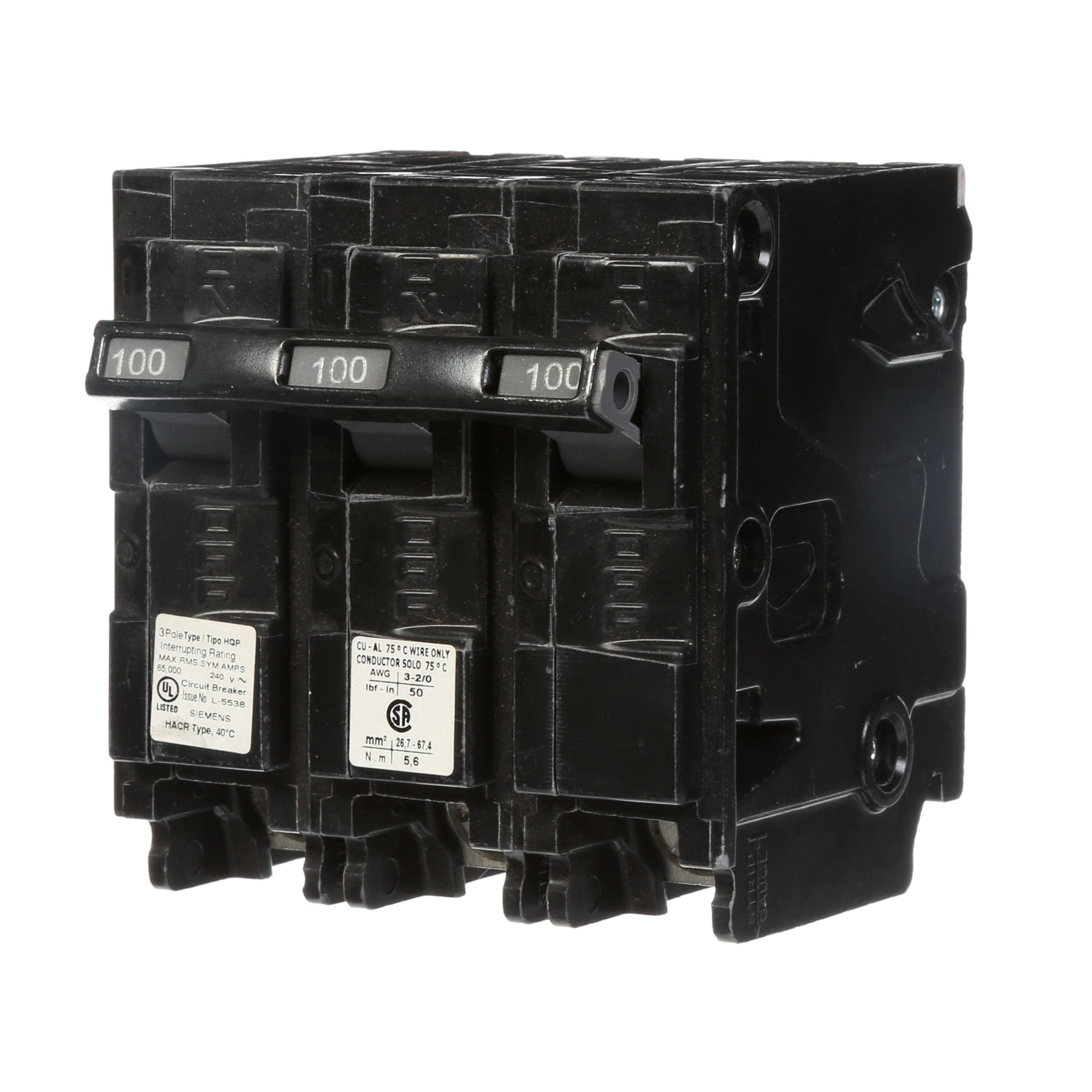  Low Voltage Residential Circuit Breakers Miniature Thermal Mag Circuit Breakers - Type QP/MP, 3-Pole, 240VAC are Circuit Protection Load Center Mains, Feeders, and Miniature Circuit Breakers. Type QP/MP Application Electrical Distribution Standard UL 489 Voltage Rating 240V Amperage Rating 100A Trip Range Thermal Magnetic Interrupt Rating 10 AIC Number Of Poles 3P