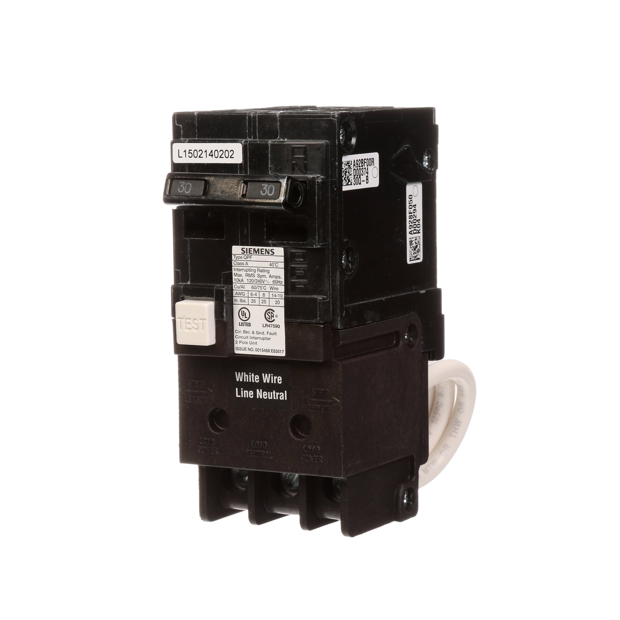  Low Voltage Residential Circuit Breakers Miniature Circuit Breakers GFCI - Personnel Protect 2-pole plug-on 10k are Circuit Protection Load Center Mains, Feeders, and Miniature Circuit Breakers. BREAKER 30A 2P 120/240V 10K QPF GFCI5MA