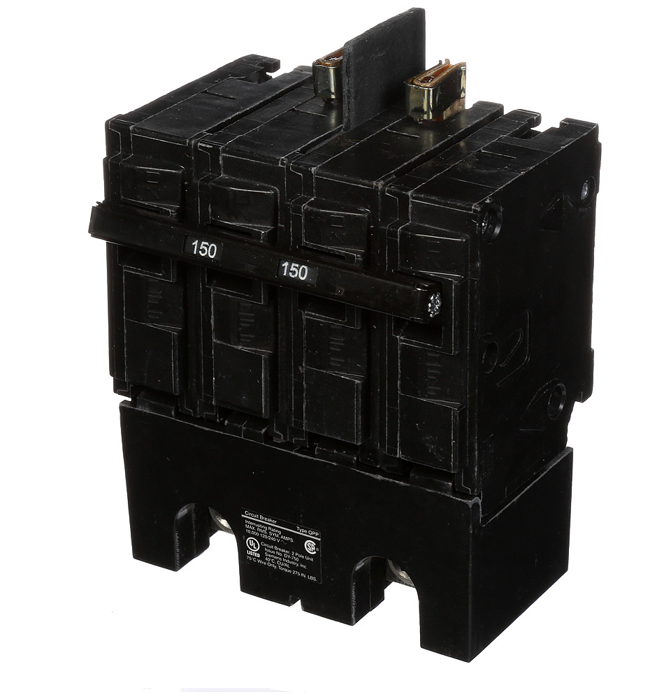  Low Voltage Residential Circuit Breakers Main Breakers - Type QPP/MPP Breakers are Circuit Protection Load Center Mains, Feeders, and Miniature CircuitBreakers. Type QPP Application Electrical Distribution Standard UL 489 Voltage Rating 120/240V Amperage Rating 150A Trip Range Thermal Magnetic Interrupt Rating 10 AIC Number Of Poles 2P