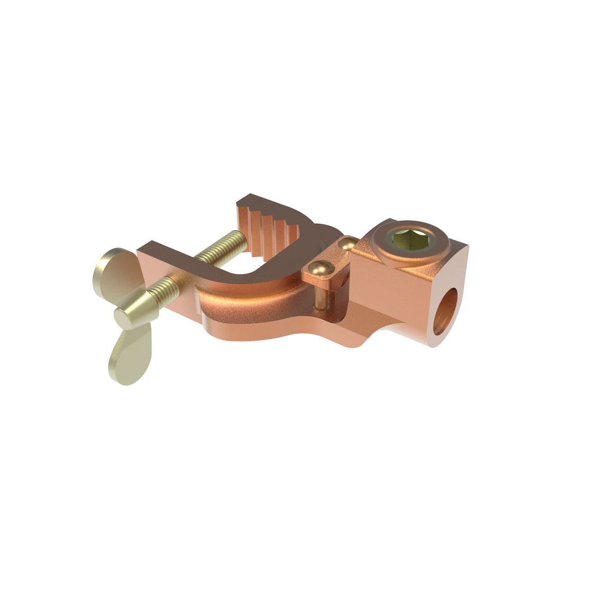 Mechanical Grounding Connector, For Flexible Rubber Sheath Cable, 6 AWG - 2 AWG.