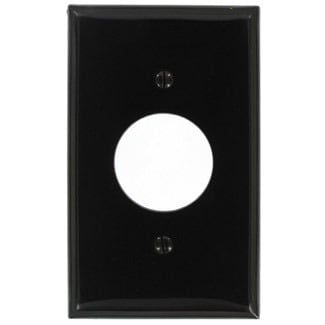 1-Gang Single 1.406-Inch Hole Device Receptacle Wallplate, Black