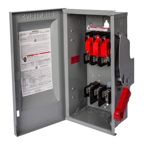  Low Voltage Circuit Protection Heavy Duty Safety Switch. 3-Pole 3-Fuse and solid neutral Fused in a type 1 enclosure (indoor). Rated 240VAC (800A).