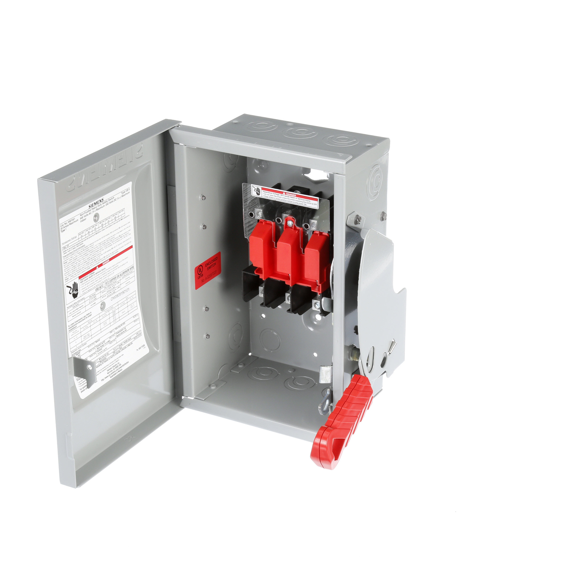  Low Voltage Circuit Protection Heavy Duty Safety Switches. 30A 3P 600V 3W NON FUSED HD TYPE 1