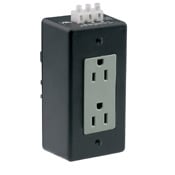 15 Amp, 125 Volt, Din-Rail Mountable Modules Receptacle, Industrial Grade, Straight Blade, Grounding, Duplex, Gray