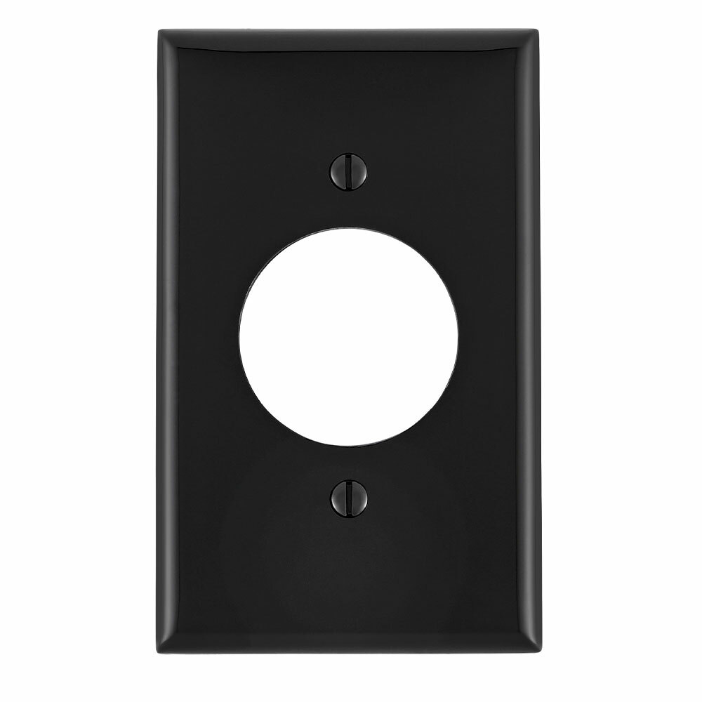 1-Gang 1.60-Inch Diameter, Device Receptacle Wallplate, Ebony