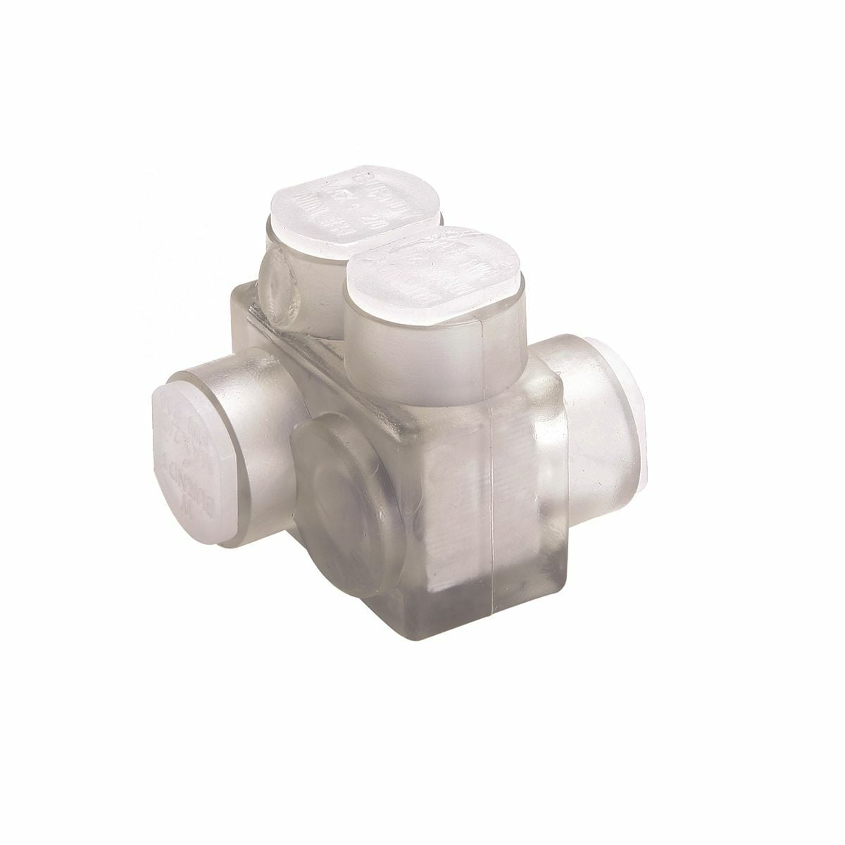 Aluminum Multiple Tap Connector, Clear Insulated, 2 Port, 2 Sided Entry, 14-4 AWG, Al/Cu Rated, 1.16 IN L.