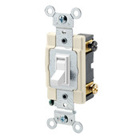 15-Amp, 120/277-Volt, Toggle Framed 4-Way AC Quiet Switch, Commercial Grade, Grounding, White