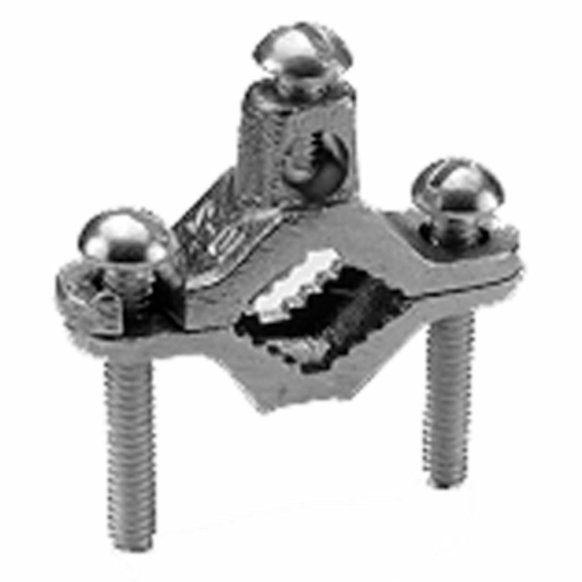 Cast Bronze Ground Clamp, Cable to Water Pipe or Copper Tube, 10 - 2 AWG, 1/2"- 1" Water Pipe.