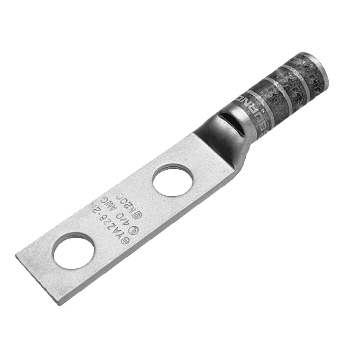 500 kcmil H,I,K / 550 kcmil G,H,I,535 DLO CU, Two Hole, 1/2 Stud Size, 1-3/4 Hole Spacing, Long Barrel, Inspection Window, Internal Chamfer, Tin Plated, UL/CSA, 90?C, Up to 35kV, Pink Color Code, L99 Die Index,  Tongue Width=1.62 in.