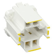 GX24q-4 Base, 42W 4-Pin, 10mm Compact Fluorescent Lampholder, Vertical, Bottom Snap-In, Yellow Color Code, Quick-Connect 18AWG, White