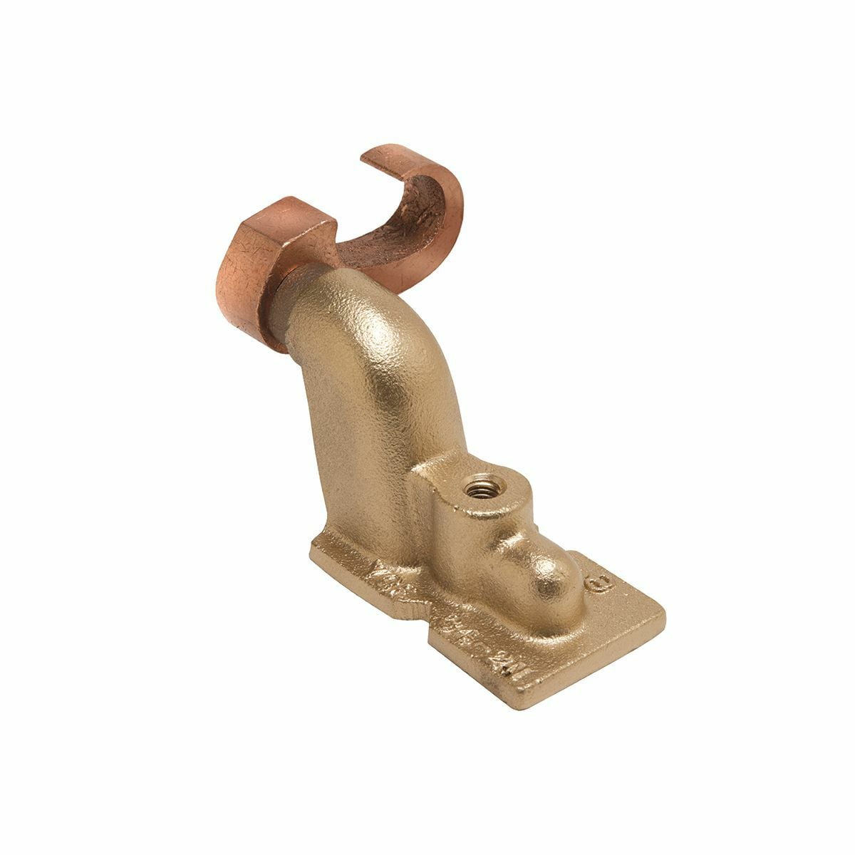 Compression Grounding Plate; Copper; 2-Hole; Accommodates: #2 AWG - 250 kcmil; 1/2" Stud; 1-3/4" Stud Hole Spacing