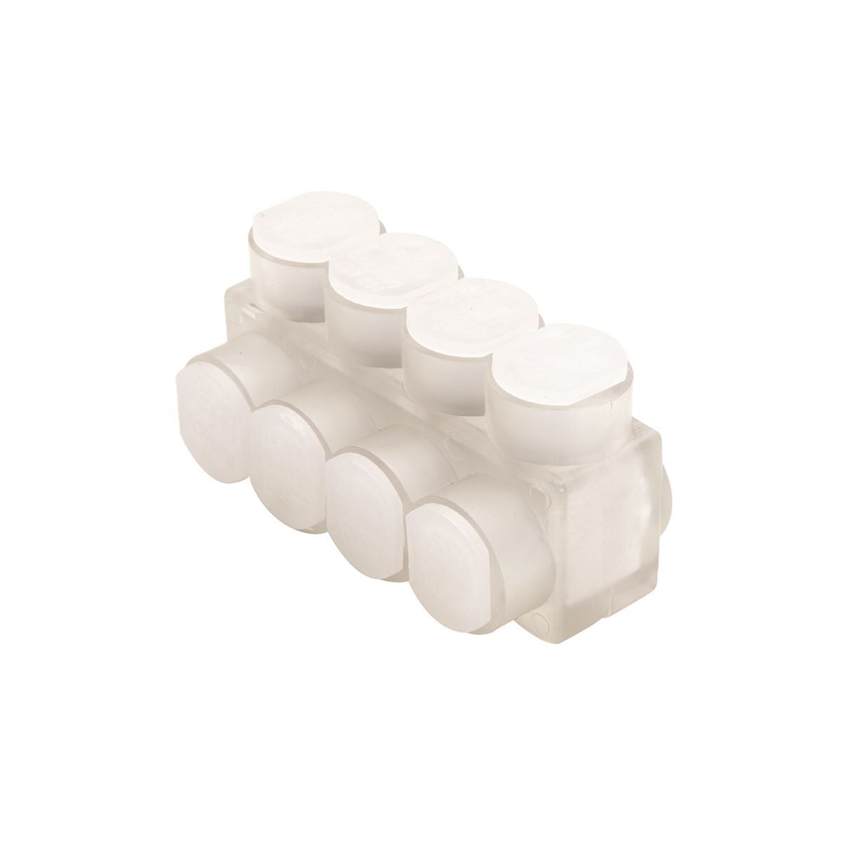 Aluminum Multiple Tap Connector, Clear Insulated, 6 Port, 1 Sided Entry, 14-4 AWG, Al/Cu Rated