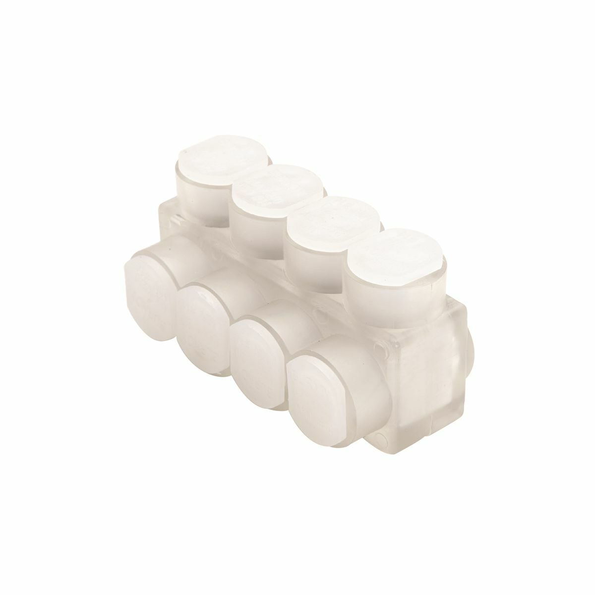 Aluminum Multiple Tap Connector, Clear Insulated, 4 Port, 1 Sided Entry, 4 AWG-600 kcmil, Al/Cu Rated.