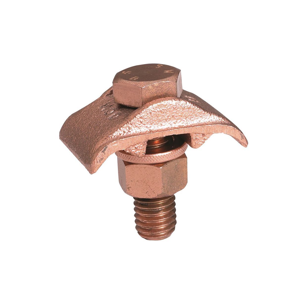 Mechanical Grounding Connector, 2 Cables to 1/4" Thick Bar, 4 AWG (Sol)-2/0 AWG (Str), 3/8" Stud.