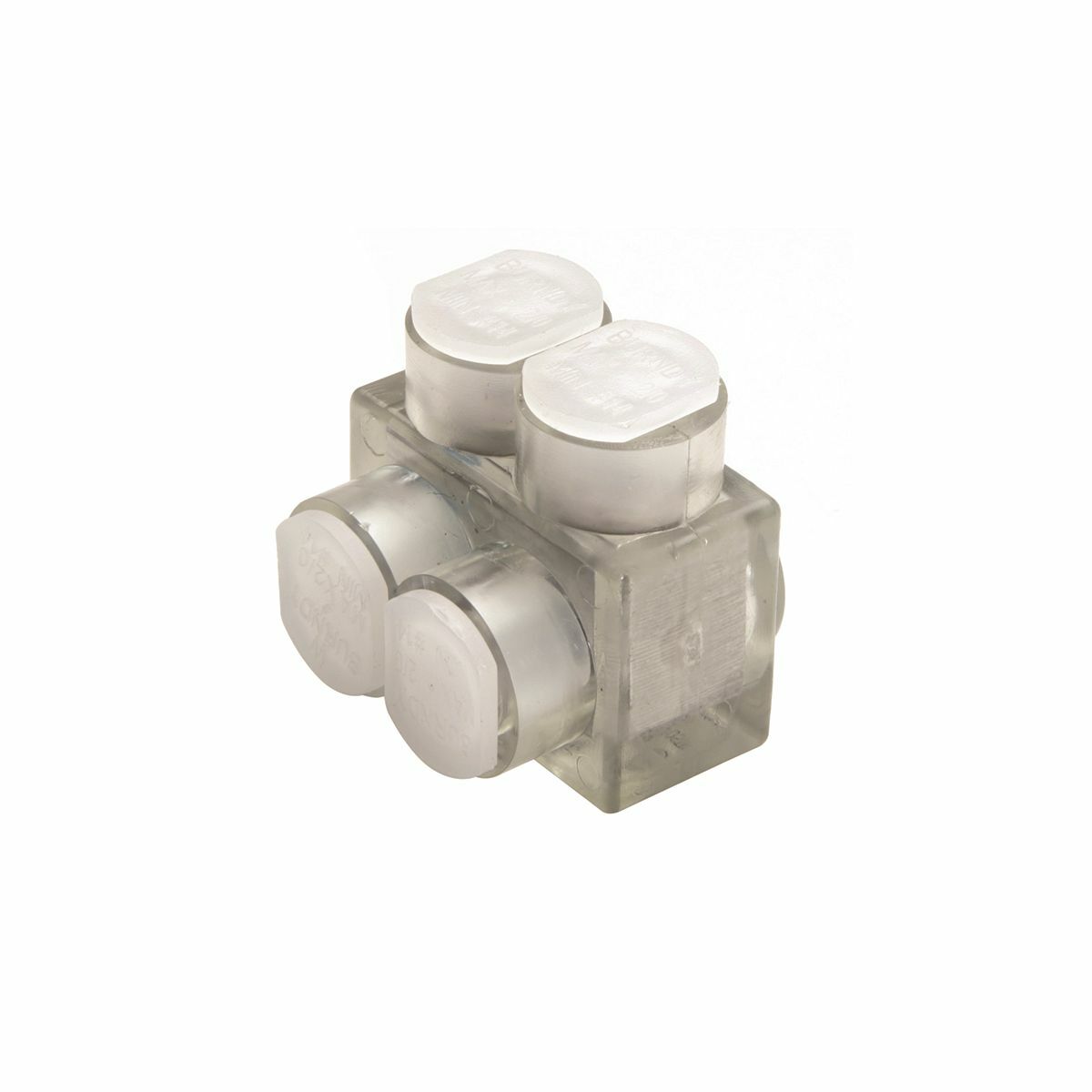 Aluminum Multiple Tap Connector, Clear Insulated, 2 Port, 1 Sided Entry, 2 AWG-750 kcmil, Al/Cu Rated.